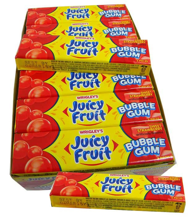 Wrigley's Juicy Fruit Bubble Gum Sweet Strawberry